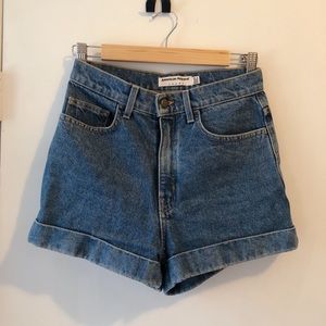 American Apparel high-waisted denim shorts